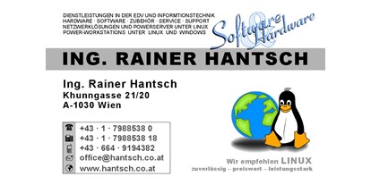 Händler - Zahlungsmöglichkeiten: auf Rechnung - Wien - Ing. Rainer HANTSCH - Hardware & Software