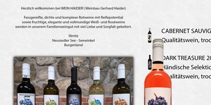 Händler - Burgenland - Unsere Homepage bzw. Onlineshop. - Wein Haider
