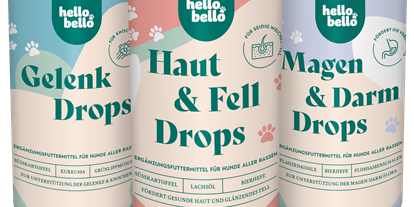Händler - Art der erstellten Produkte: Tierbedarf - Hunde Drops - HelloBello Tiernahrung GmbH