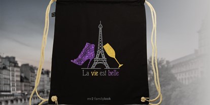 Händler - Art der erstellten Produkte: Accessoires - Gym-Bag "Paris" aus der aktuellen famiilylook Linie "Paris" - mr2 familylook