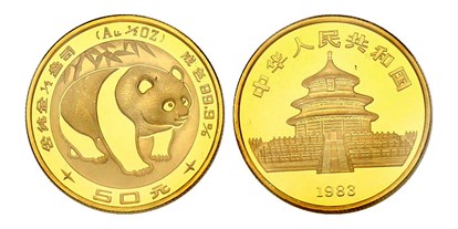 Händler - digitale Lieferung: Telefongespräch - Salzburg - Chinesische Goldmünzen 50 Yuan Pandabär - Halbedel Münzen & Medaillen GmbH.