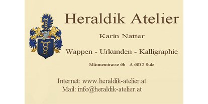 Händler - Wertschöpfung in Österreich: vollständige Eigenproduktion - Heraldik Atelier Werkstätte für Kalligraphie und Heraldik