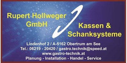 Händler - Produkt-Kategorie: Computer und Telekommunikation - Salzburg - Kassen & Schanksysteme - Rupert Hollweger GmbH - Kassen & Schanksysteme