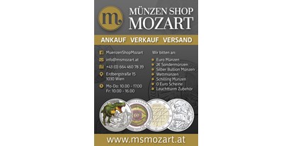 Händler - bevorzugter Kontakt: per WhatsApp - Wien - Münzen Shop Mozart