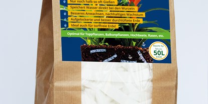Händler - Produkt-Kategorie: Pflanzen und Blumen - Wien - LITE-STRIPS – Die biologische Wasserspeicher Bio5 sind 100 % biologisch abbaubare wurzelnahe Wasserspeichervliese in Streifenform zum Einmischen in die Erde. - Lite-Soil Gmbh