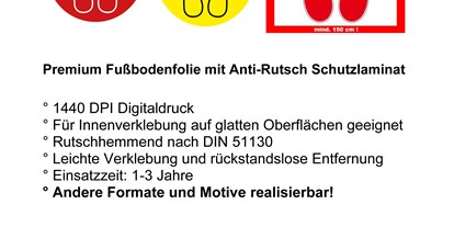 Händler - bevorzugter Kontakt: per WhatsApp - Oberösterreich - Fußbodenaufkleber - Warnhinweise  - BUBNA Systeme 