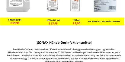 Händler - Zahlungsmöglichkeiten: Überweisung - Oberösterreich - Desinfektionsmittel  - BUBNA Systeme 