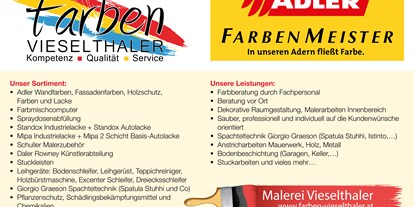 Händler - Produkt-Kategorie: DIY und Bastelzubehör - Salzburg - Farben und Malerei Vieselthaler 