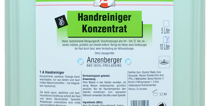 Händler - bevorzugter Kontakt: per Fax - Oberösterreich - Handreiniger Konzentrat - Anzenberger Prod.- und Handels GesmbH