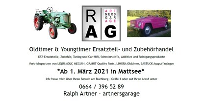 Händler - Unternehmens-Kategorie: Handwerker - Salzburg - artnersgarage - Ralph Artner