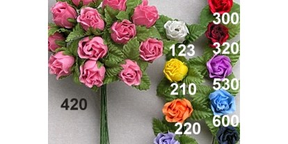 Händler - bevorzugter Kontakt: per Fax - Salzburg - Kunstseiden Rosen mit Blatt - Rasp Salzburg - Gewürzgebinde Hochzeitsanstecker Kunstblumen